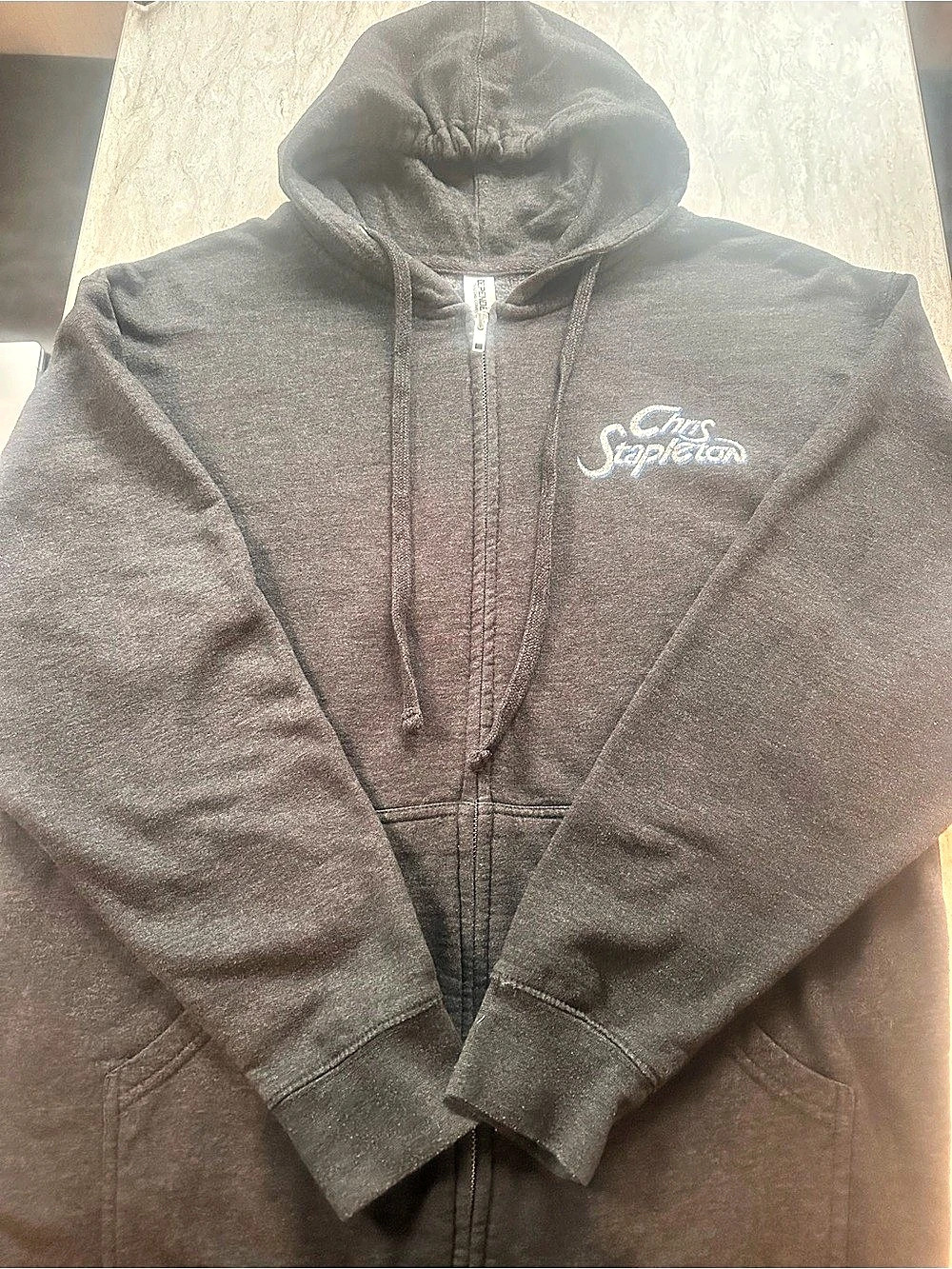 Chris Stapleton Band Men's Large Black Hoodie 2025 Tour Full Zip Cobra Lightning
